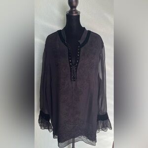 Elegant Black Beaded Blouse